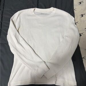 Hollister Men’s White Waffle Thermal Knit Long Sleeve